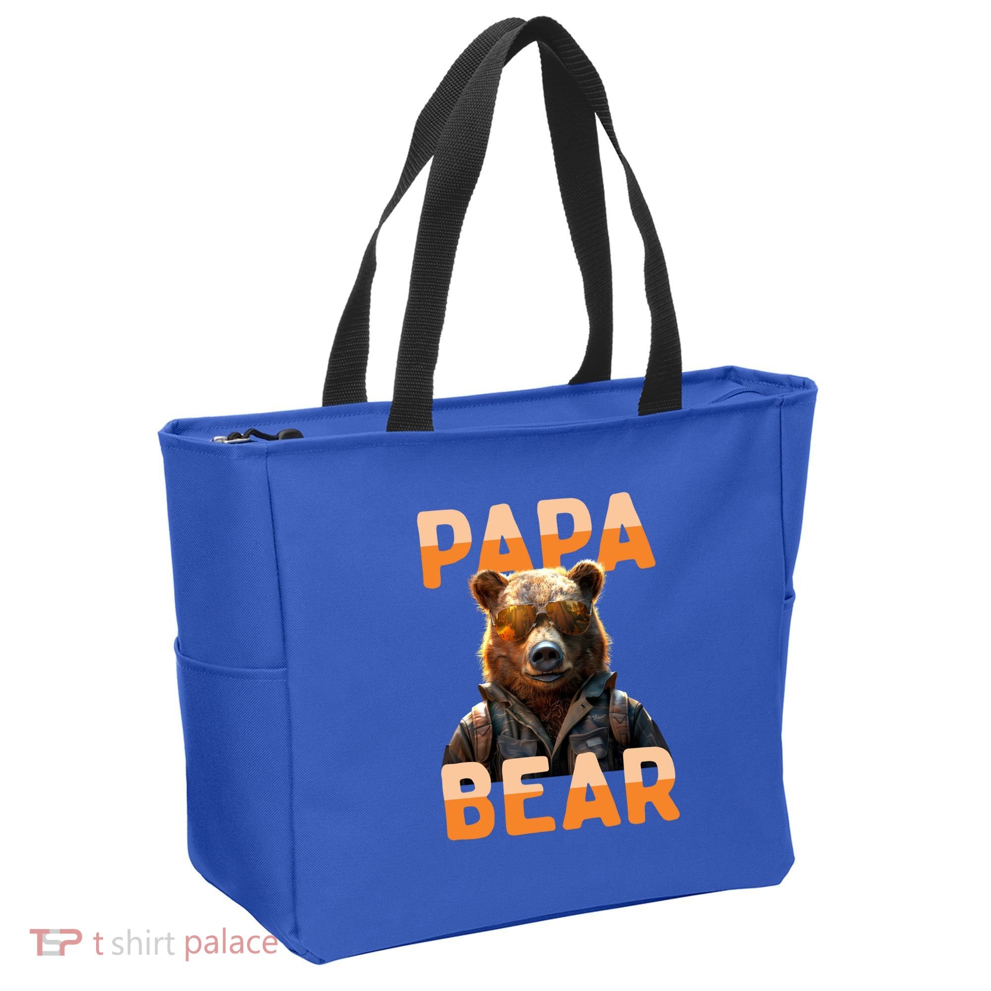 Papa Bear Daddy Bear Dad FatherS Day Grizzly Brown Bears Gift Tote Bag