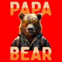 Papa Bear Daddy Bear Dad FatherS Day Grizzly Brown Bears Gift Santa Hat thumb 1