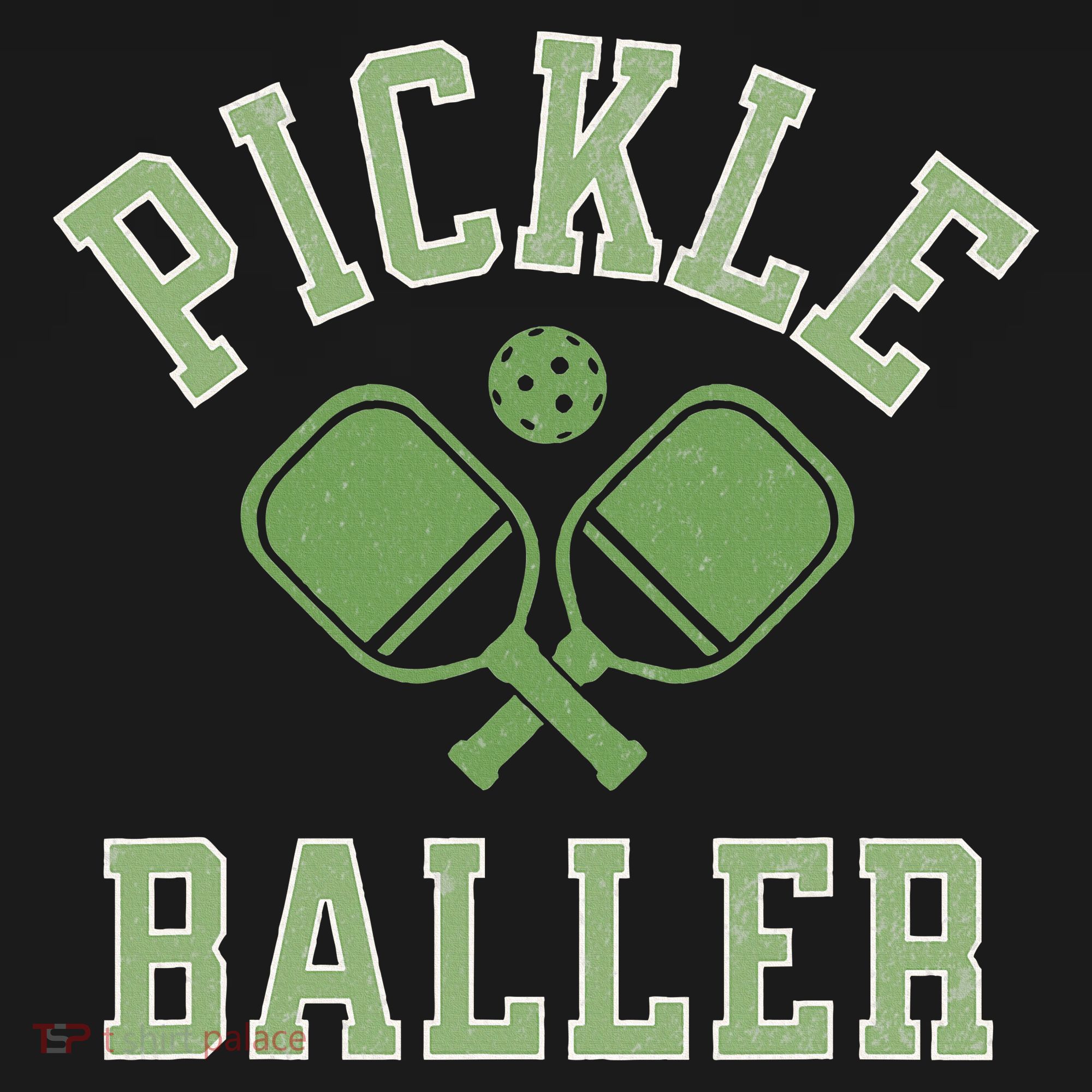 Pickle Baller Distressed Retro Athletic Pickleball Sweatshirt