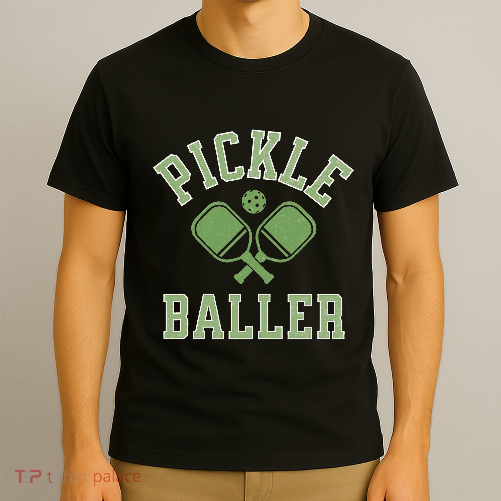 Pickle Baller Distressed Retro Athletic Pickleball T-Shirt