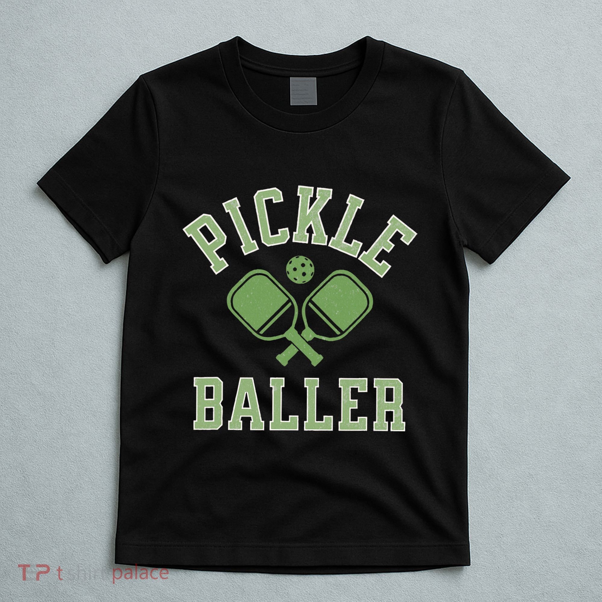 Pickle Baller Distressed Retro Athletic Pickleball T-Shirt