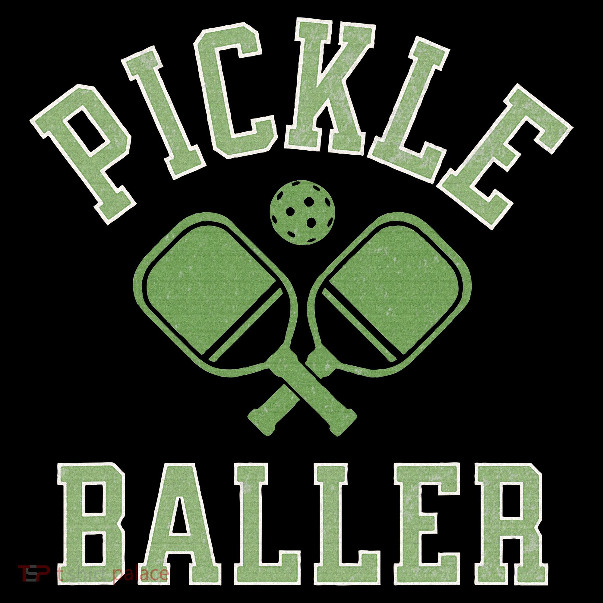 Pickle Baller Distressed Retro Athletic Pickleball T-Shirt