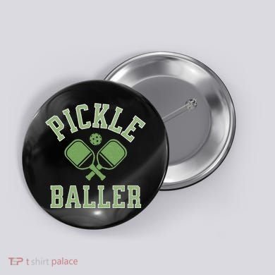 Pickle Baller Distressed Retro Athletic Pickleball Button