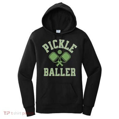 Pickle Baller Distressed Retro Athletic Pickleball Women's Hoodie