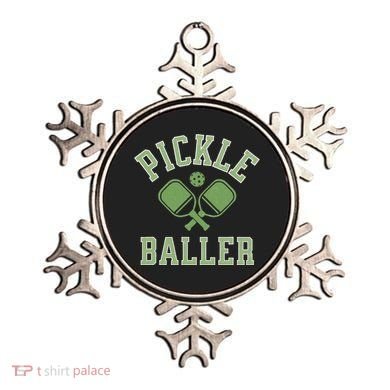 Pickle Baller Distressed Retro Athletic Pickleball Ornament