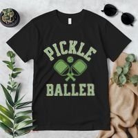 Pickle Baller Distressed Retro Athletic Pickleball Premium T-Shirt thumb 2