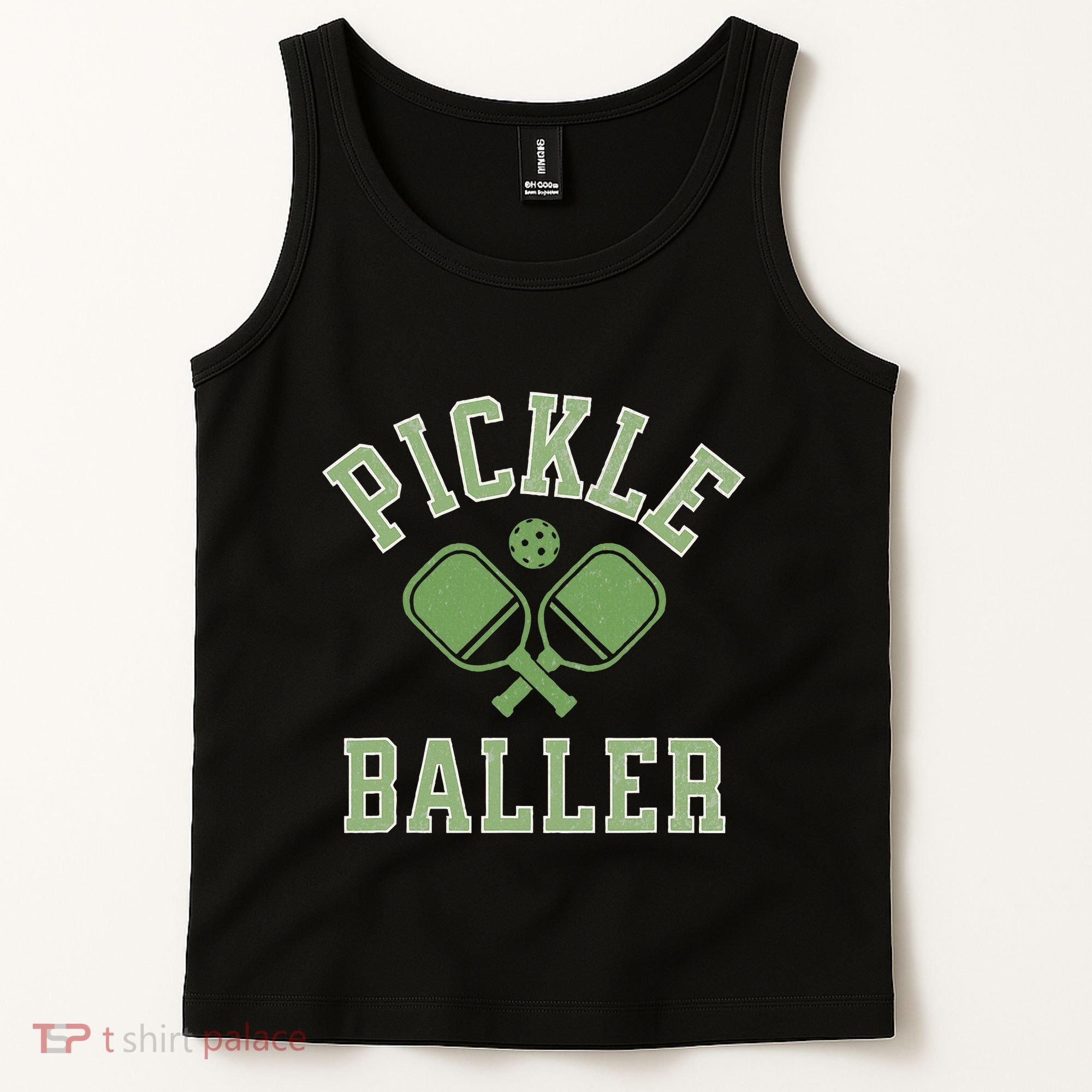 Pickle Baller Distressed Retro Athletic Pickleball Tank Top