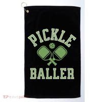 Pickle Baller Distressed Retro Athletic Pickleball Golf Towel thumb 0