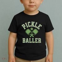 Pickle Baller Distressed Retro Athletic Pickleball Toddler T-Shirt thumb 2