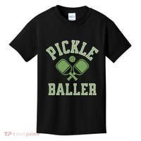 Pickle Baller Distressed Retro Athletic Pickleball Kids T-Shirt thumb 0