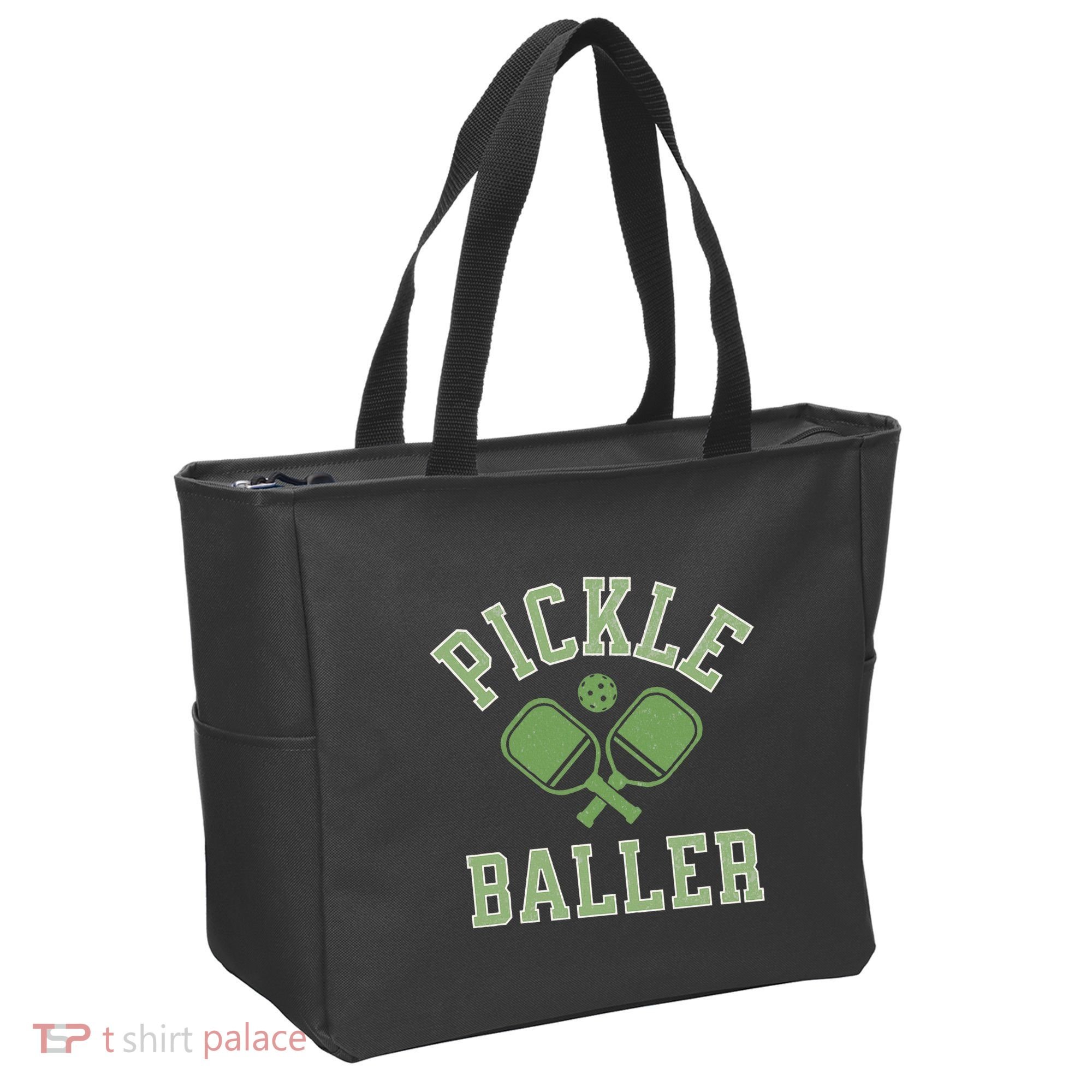 Pickle Baller Distressed Retro Athletic Pickleball Tote Bag