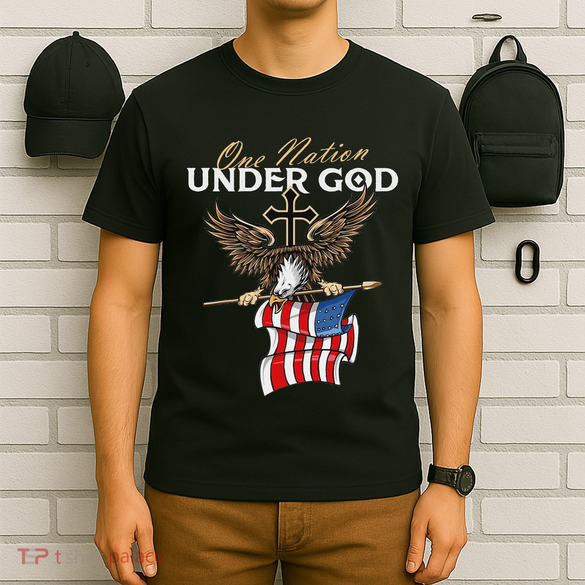 Patriotic Bald Eagle Usa American Flag T-Shirt