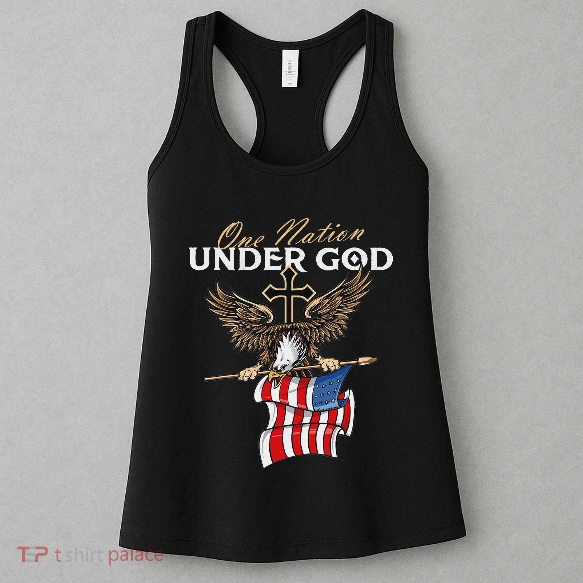 Patriotic Bald Eagle Usa American Flag Women's Tank Top