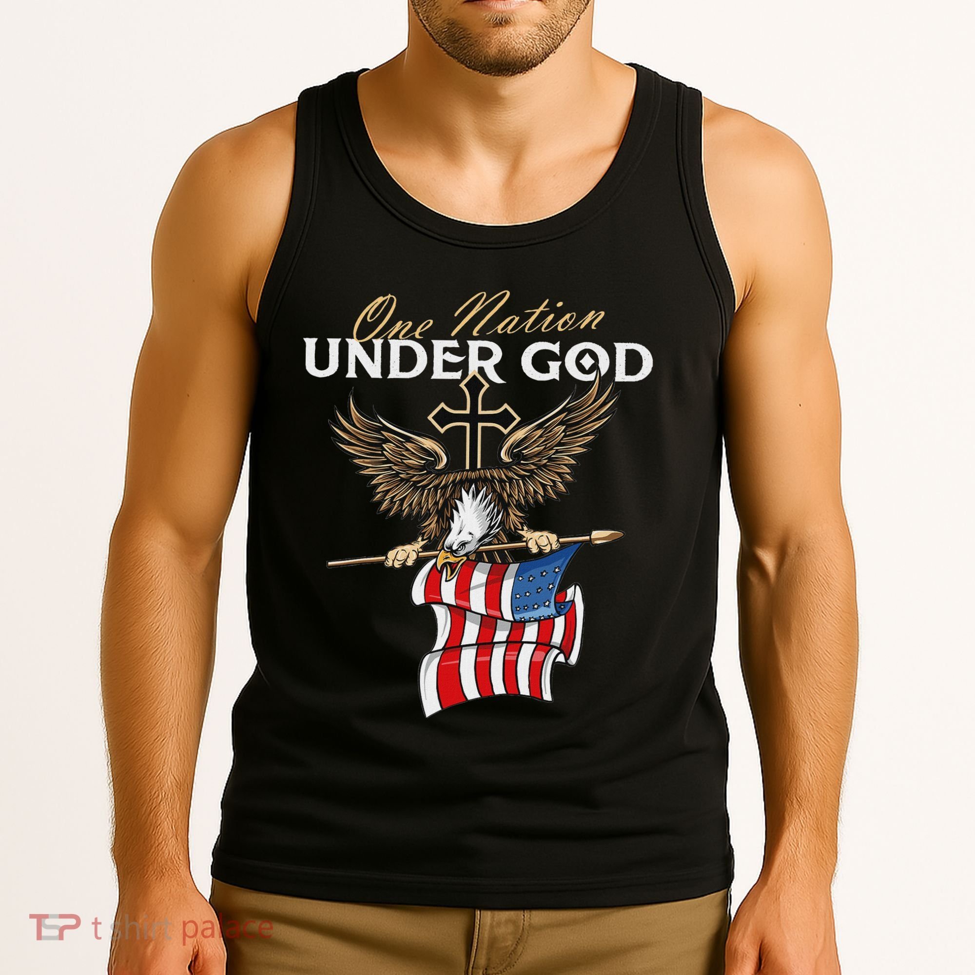 Patriotic Bald Eagle Usa American Flag Tank Top