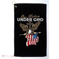 Patriotic Bald Eagle Usa American Flag Golf Towel thumb 0