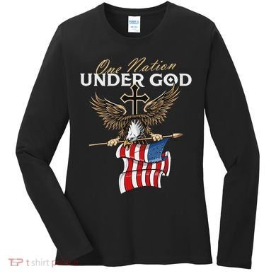 Patriotic Bald Eagle Usa American Flag Women's Long Sleeve Shirt