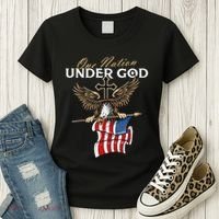 Patriotic Bald Eagle Usa American Flag Women's T-Shirt thumb 3