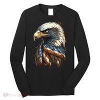 Patriotic Bald Eagle 4th Of July Usa American Flag Long Sleeve Shirt thumb 0