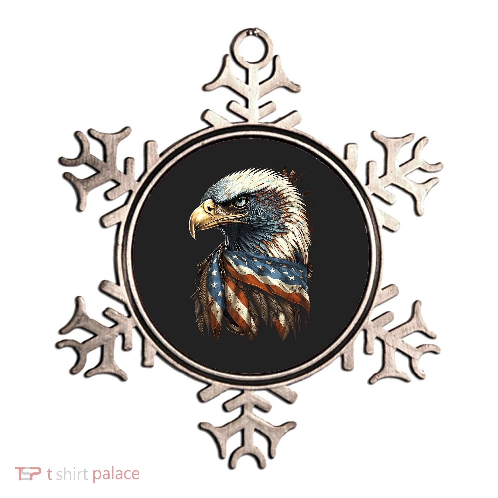 Patriotic Bald Eagle 4th Of July Usa American Flag Ornament