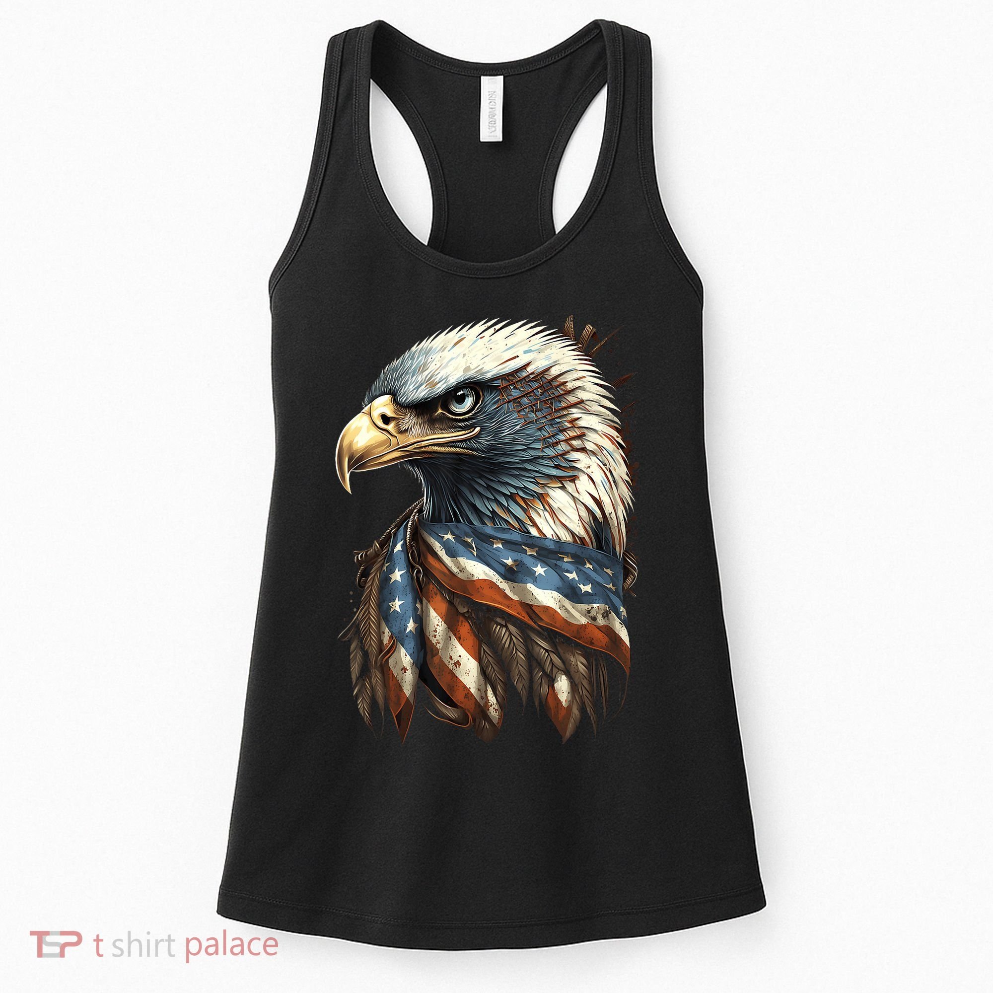 Patriotic Bald Eagle 4th Of July Usa American Flag Women's Tank Top