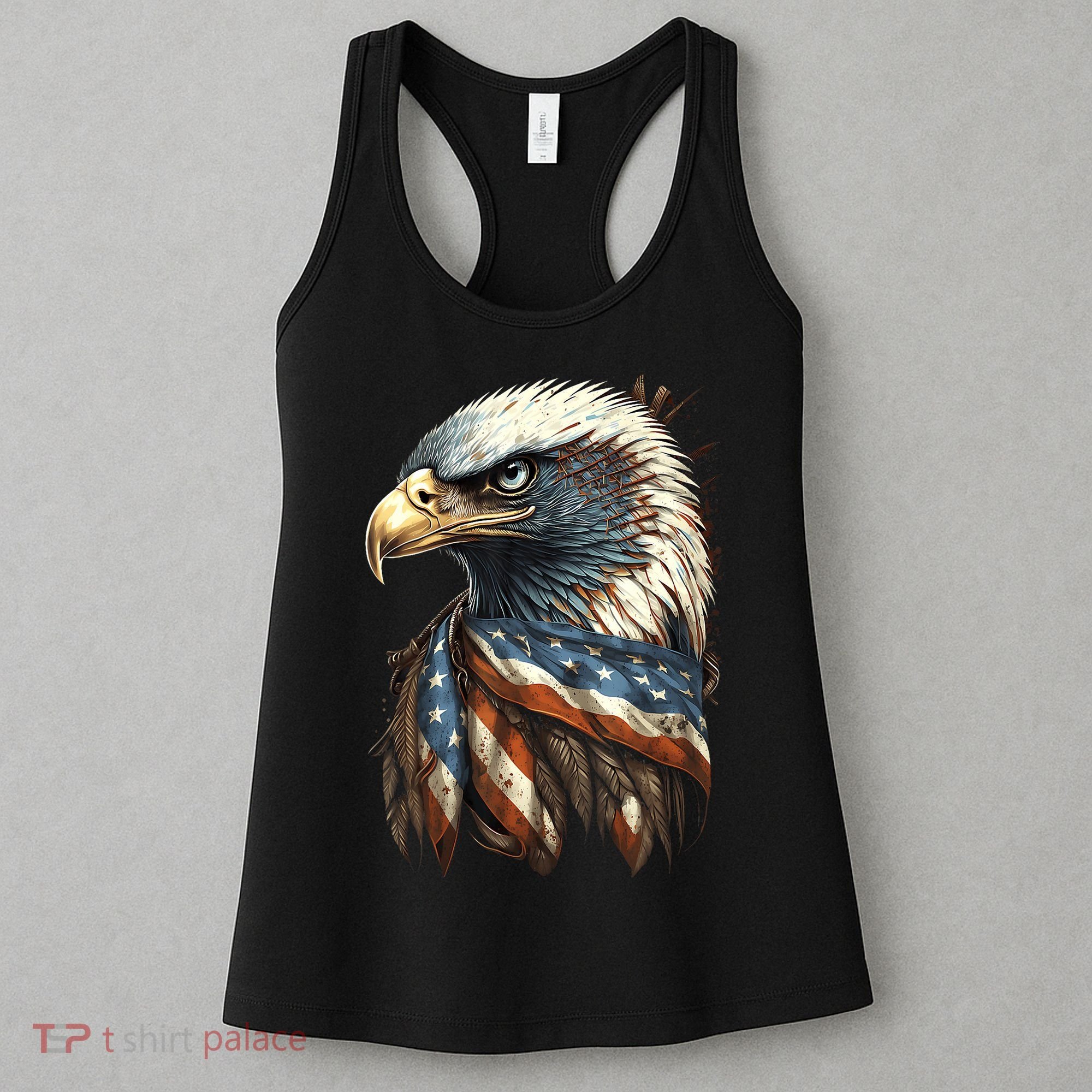 Patriotic Bald Eagle 4th Of July Usa American Flag Women's Tank Top