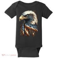 Patriotic Bald Eagle 4th Of July Usa American Flag Baby Bodysuit thumb 0