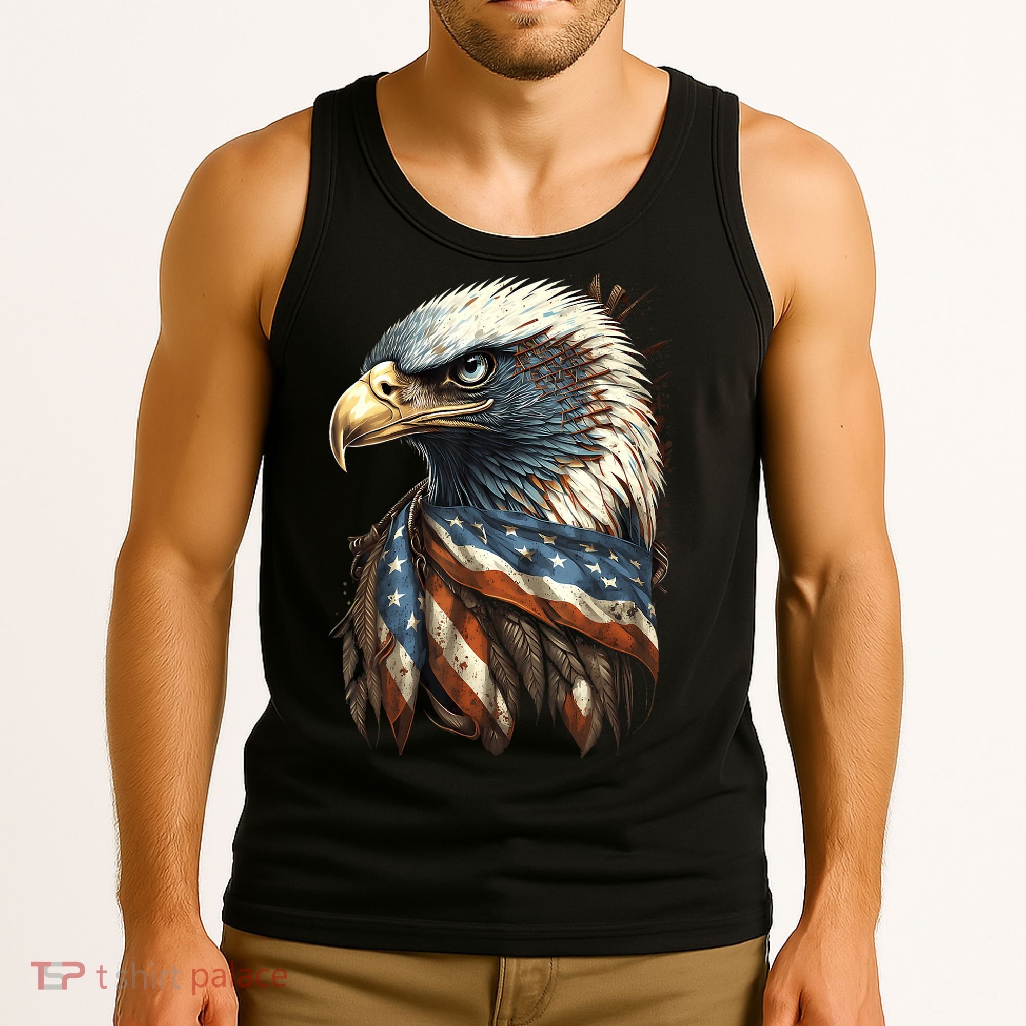 Patriotic Bald Eagle 4th Of July Usa American Flag Tank Top