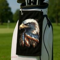 Patriotic Bald Eagle 4th Of July Usa American Flag Golf Towel thumb 2