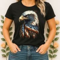 Patriotic Bald Eagle 4th Of July Usa American Flag Women's T-Shirt thumb 2