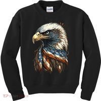 Patriotic Bald Eagle 4th Of July Usa American Flag Kids Sweatshirt thumb 0