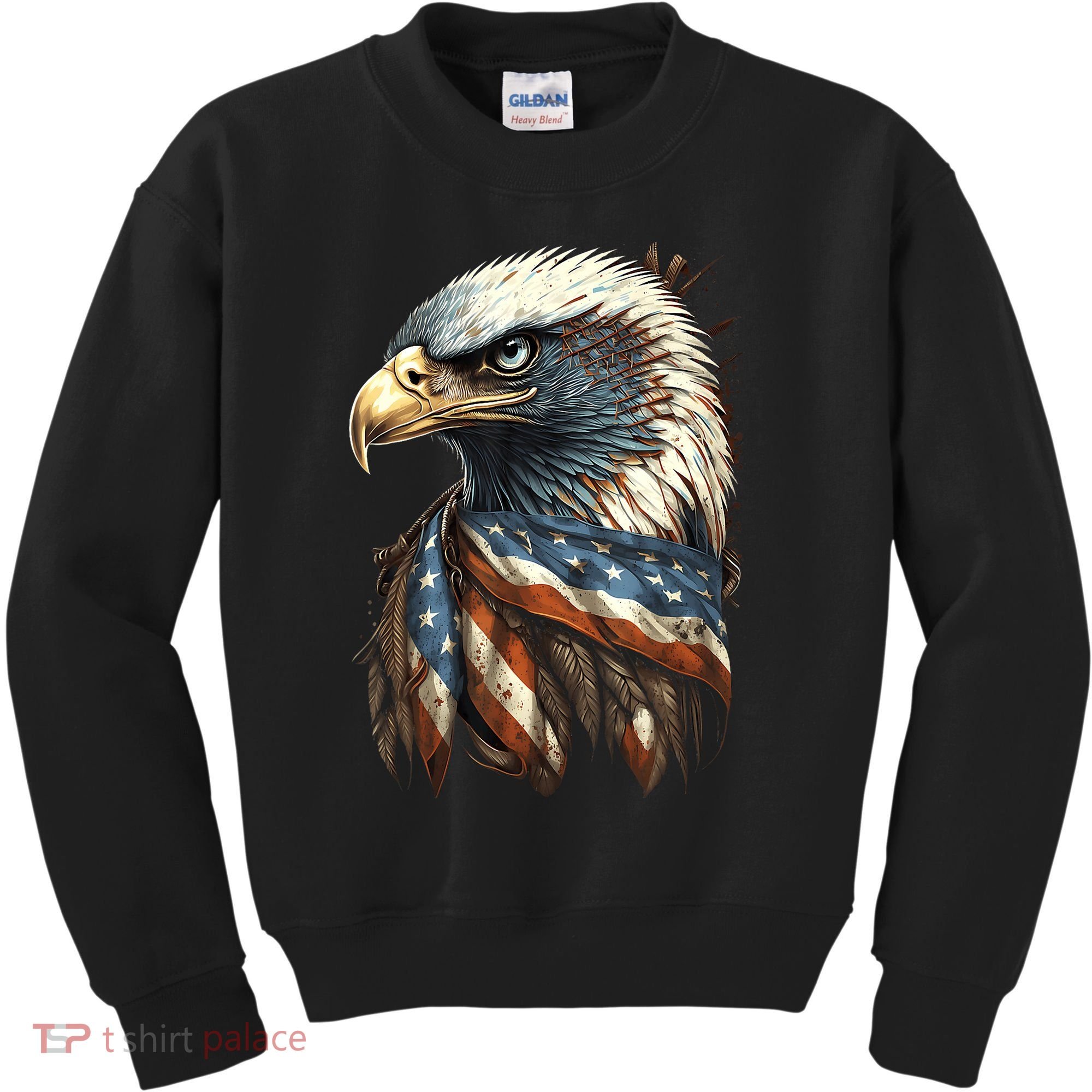 Patriotic Bald Eagle 4th Of July Usa American Flag Kids Sweatshirt