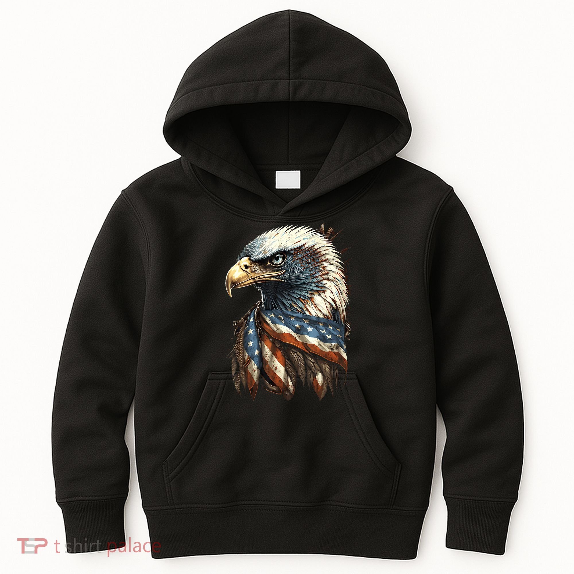 Patriotic Bald Eagle 4th Of July Usa American Flag Kids Hoodie
