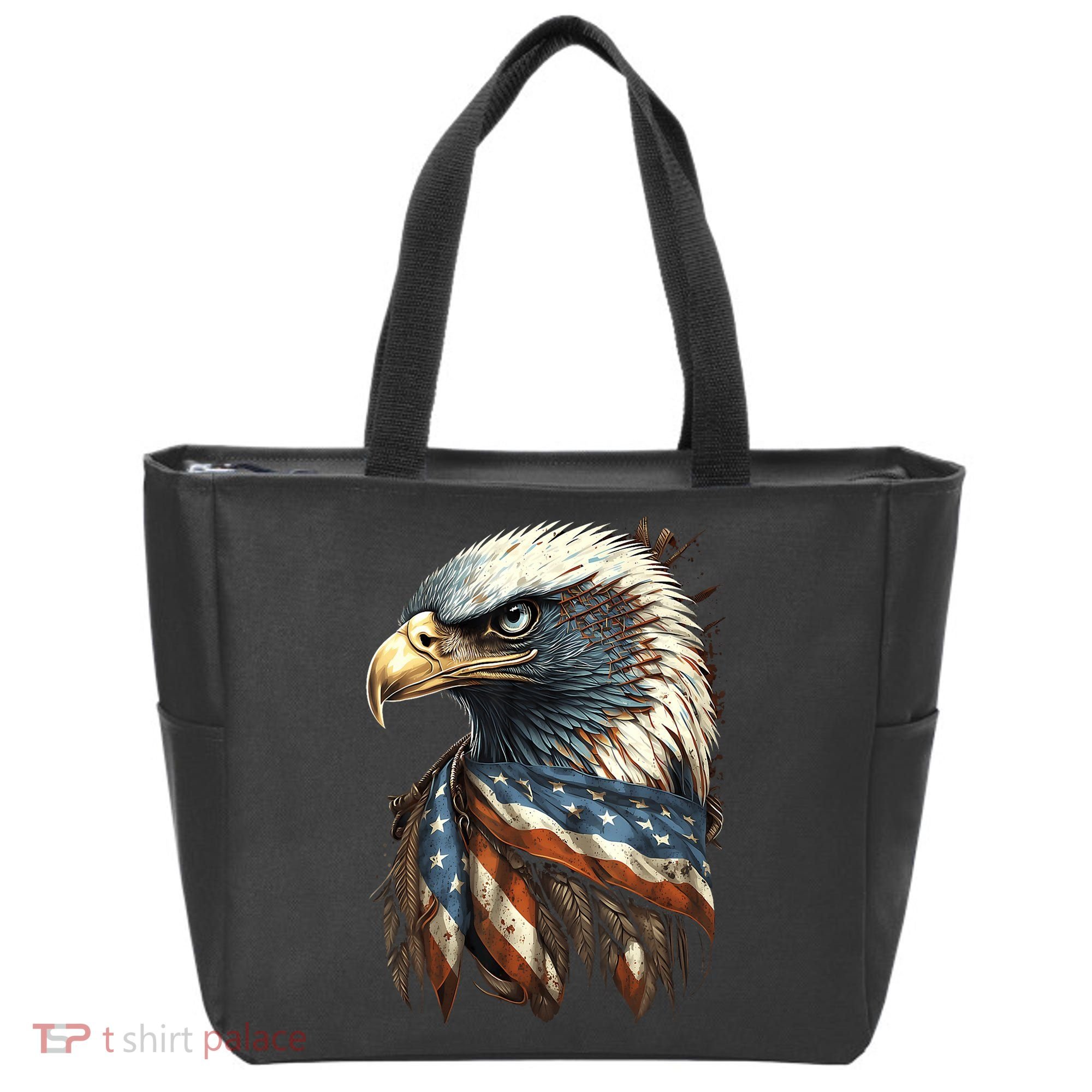 Patriotic Bald Eagle 4th Of July Usa American Flag Tote Bag