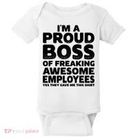 Proud Boss Employee Office Boss Day Funny Boss Baby Bodysuit thumb 0