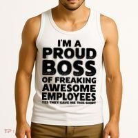 Proud Boss Employee Office Boss Day Funny Boss Tank Top thumb 3