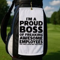 Proud Boss Employee Office Boss Day Funny Boss Golf Towel thumb 2
