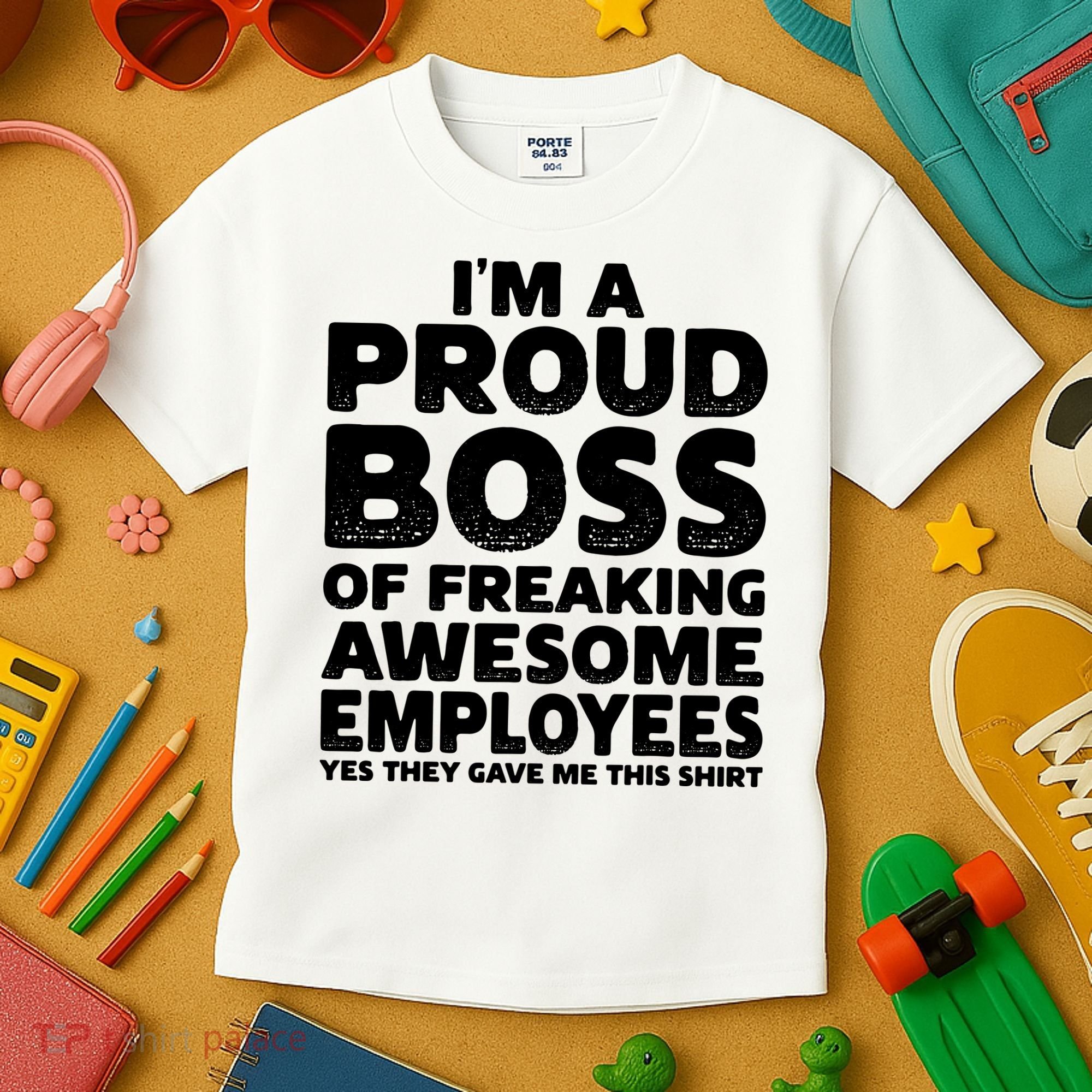 Proud Boss Employee Office Boss Day Funny Boss Kids T-Shirt