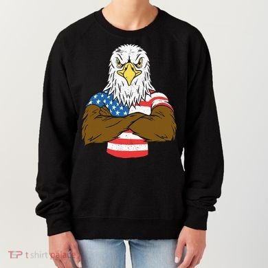 Patriotic Bald Eagle Usa American Flag Women's Sweatshirt
