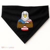 Patriotic Bald Eagle Usa American Flag USA-Made Doggie Bandana thumb 0