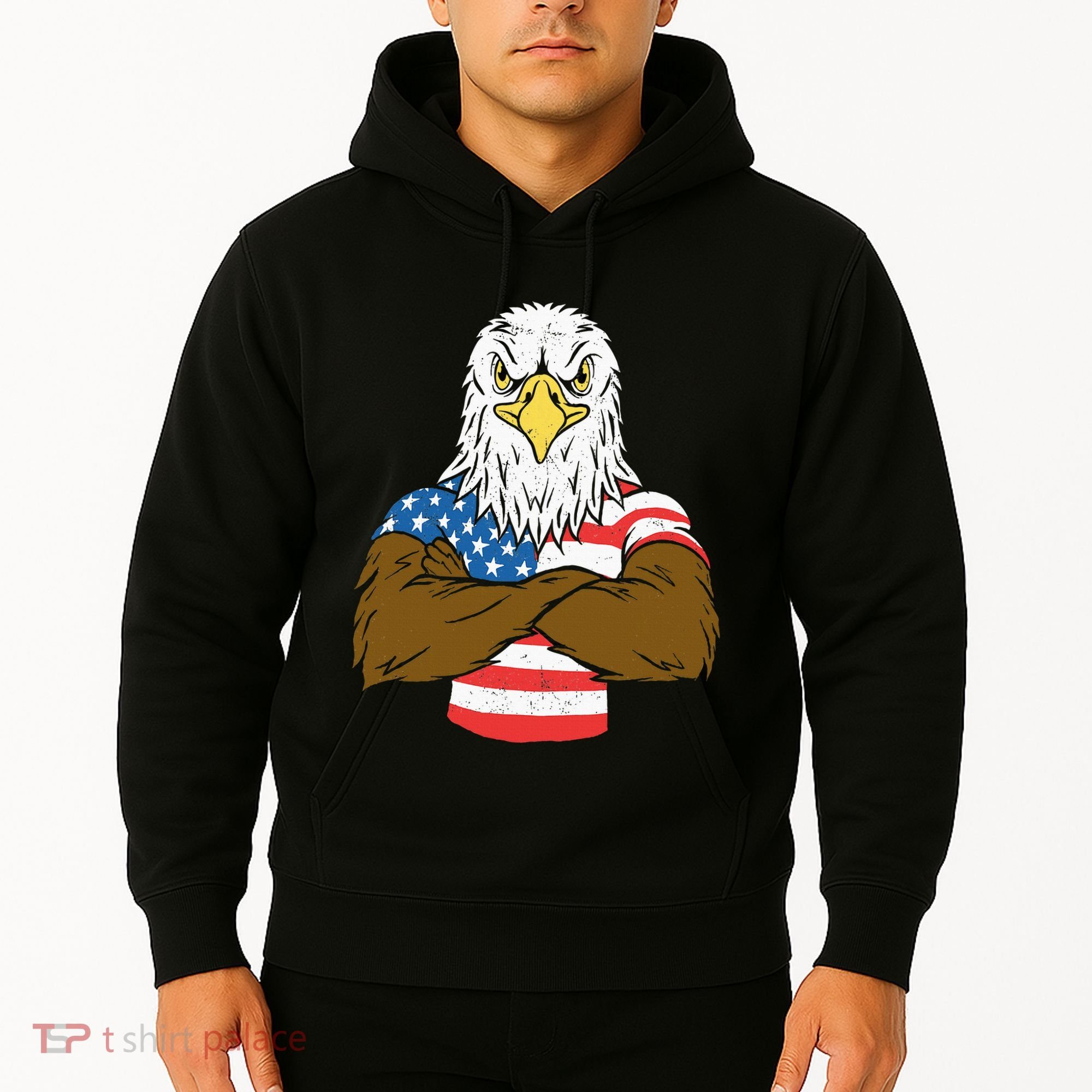 Patriotic Bald Eagle Usa American Flag Hoodie