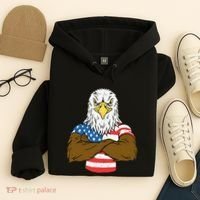 Patriotic Bald Eagle Usa American Flag Hoodie thumb 4