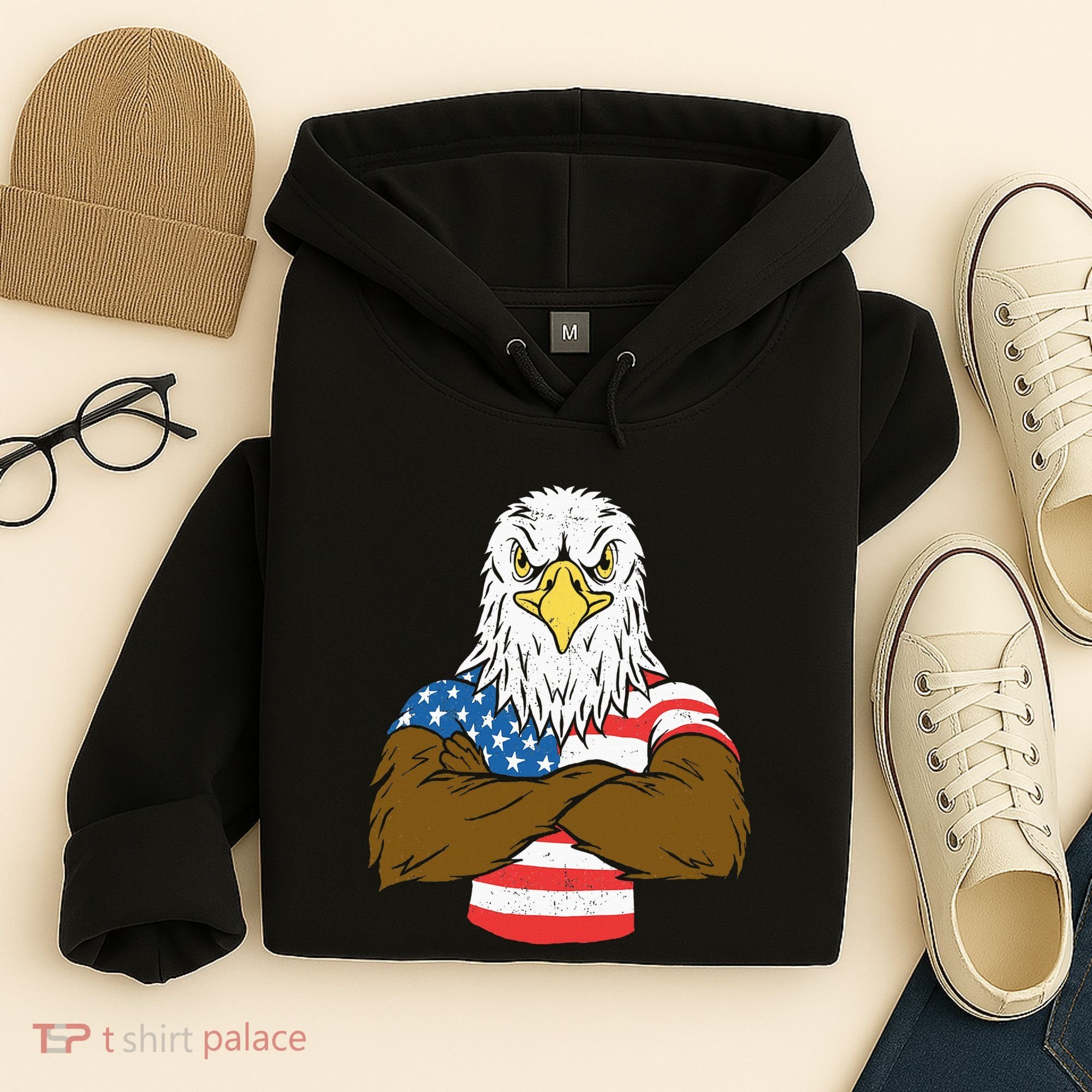 Patriotic Bald Eagle Usa American Flag Hoodie