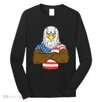 Patriotic Bald Eagle Usa American Flag Long Sleeve Shirt thumb 0