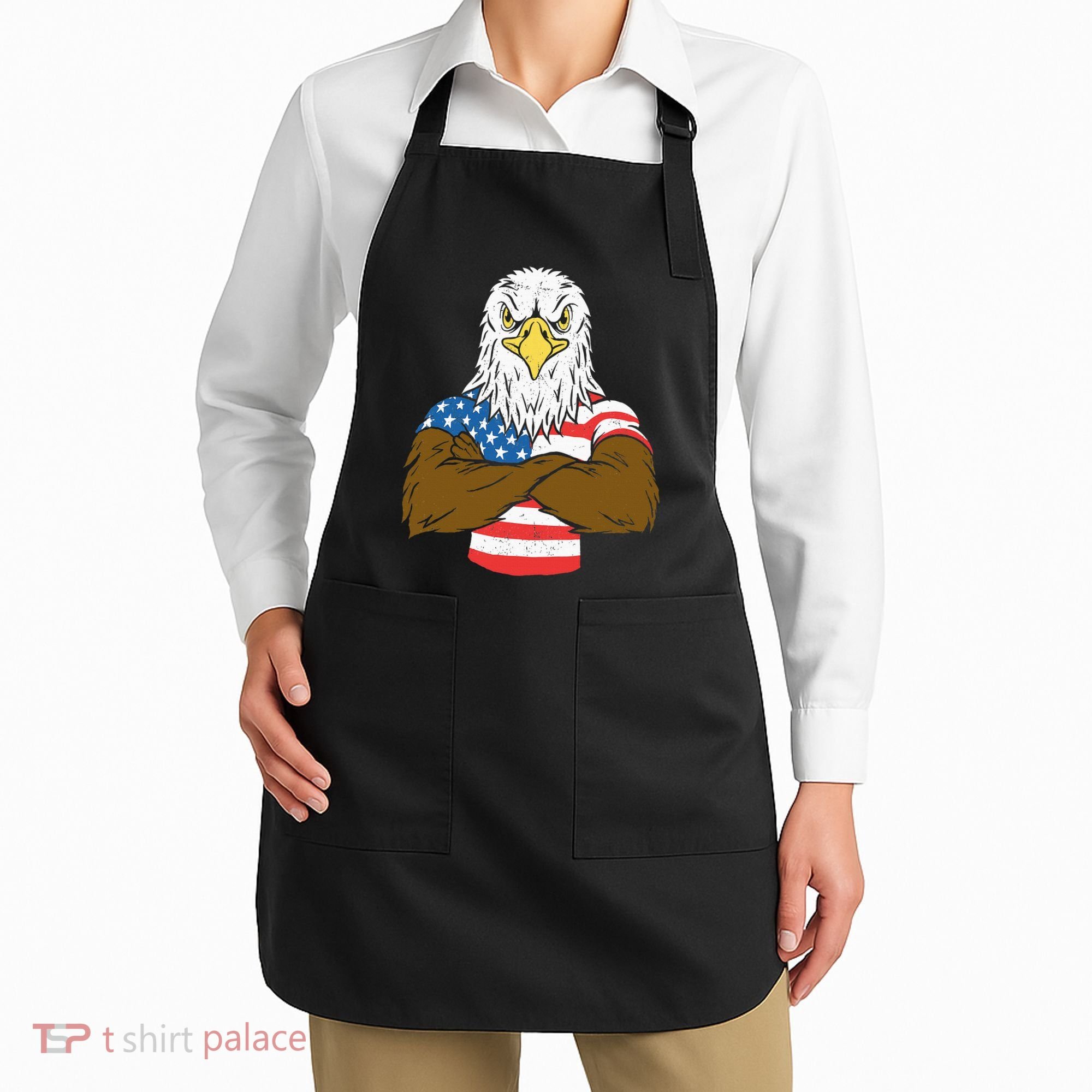 Patriotic Bald Eagle Usa American Flag Apron
