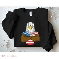 Patriotic Bald Eagle Usa American Flag Sweatshirt thumb 2