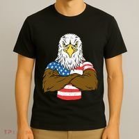 Patriotic Bald Eagle Usa American Flag T-Shirt thumb 3