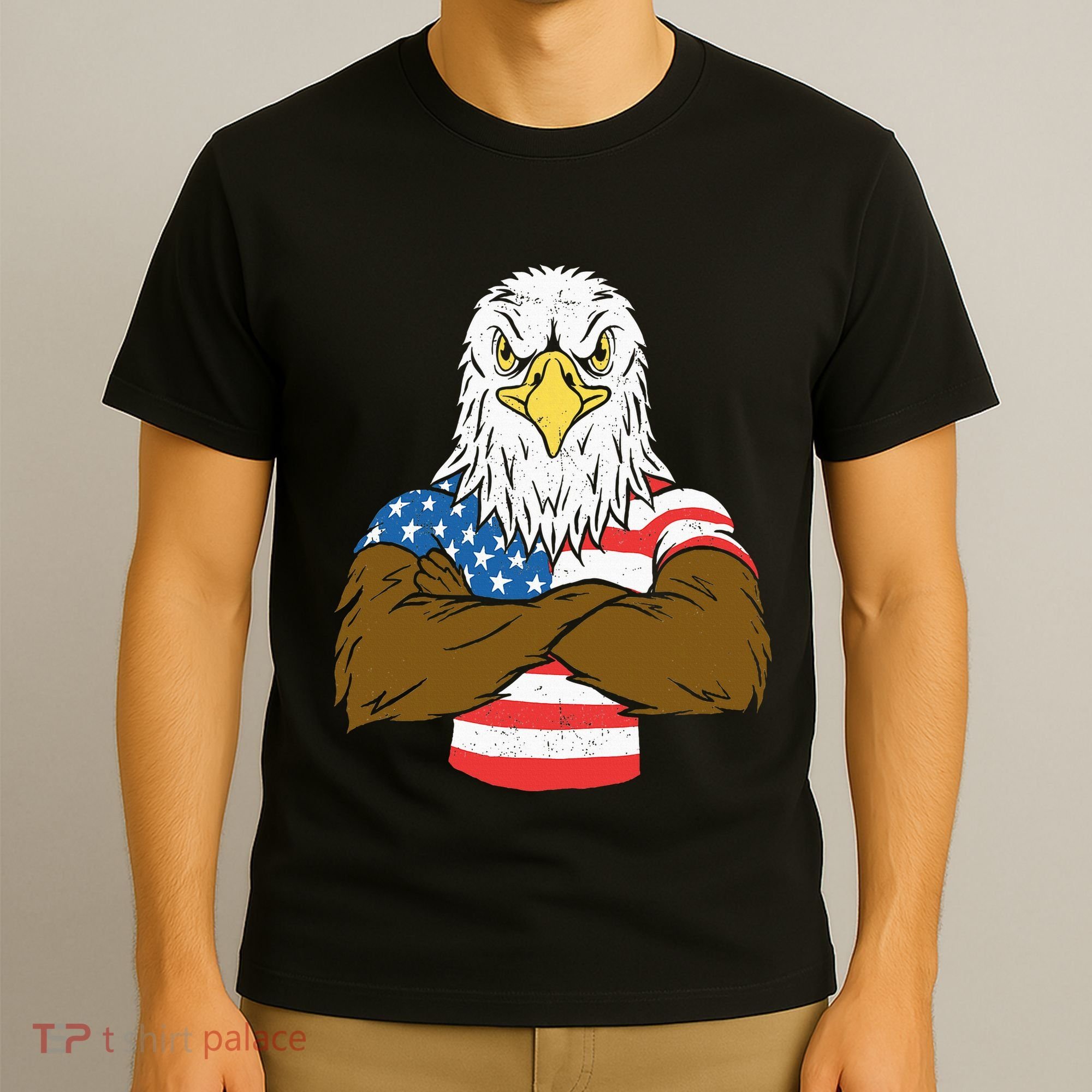 Patriotic Bald Eagle Usa American Flag T-Shirt