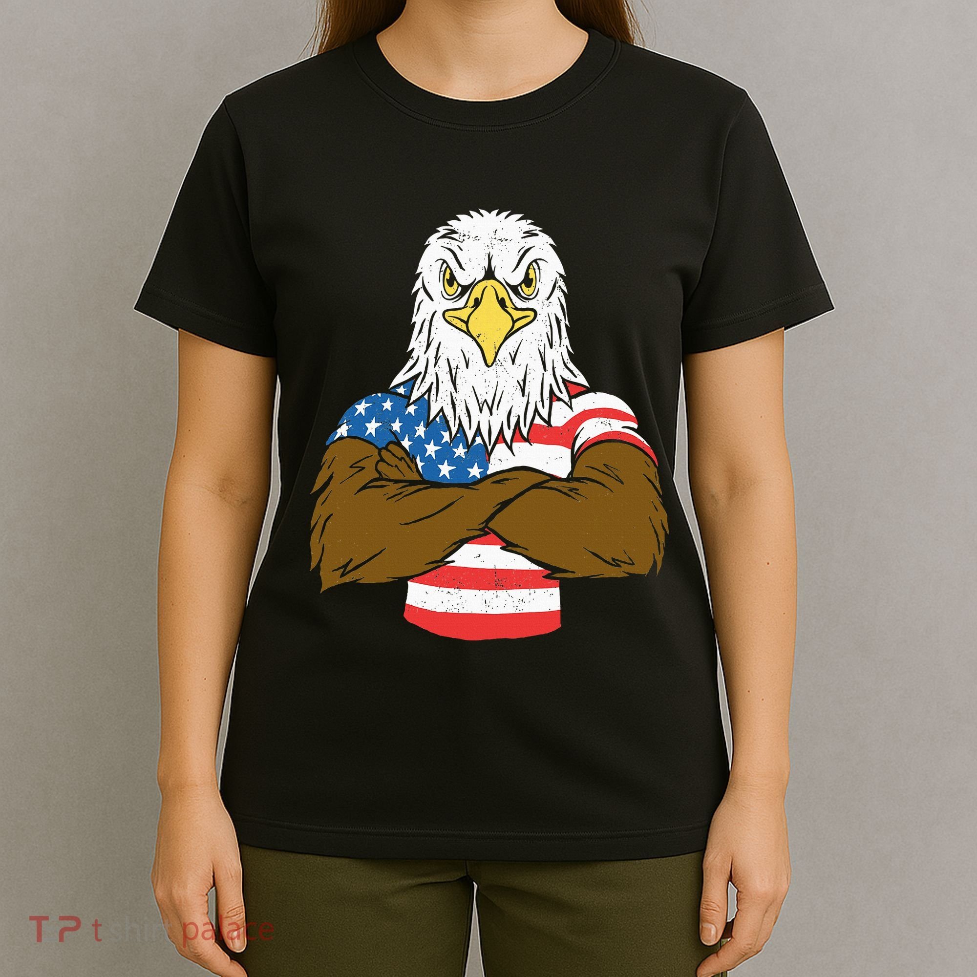 Patriotic Bald Eagle Usa American Flag T-Shirt