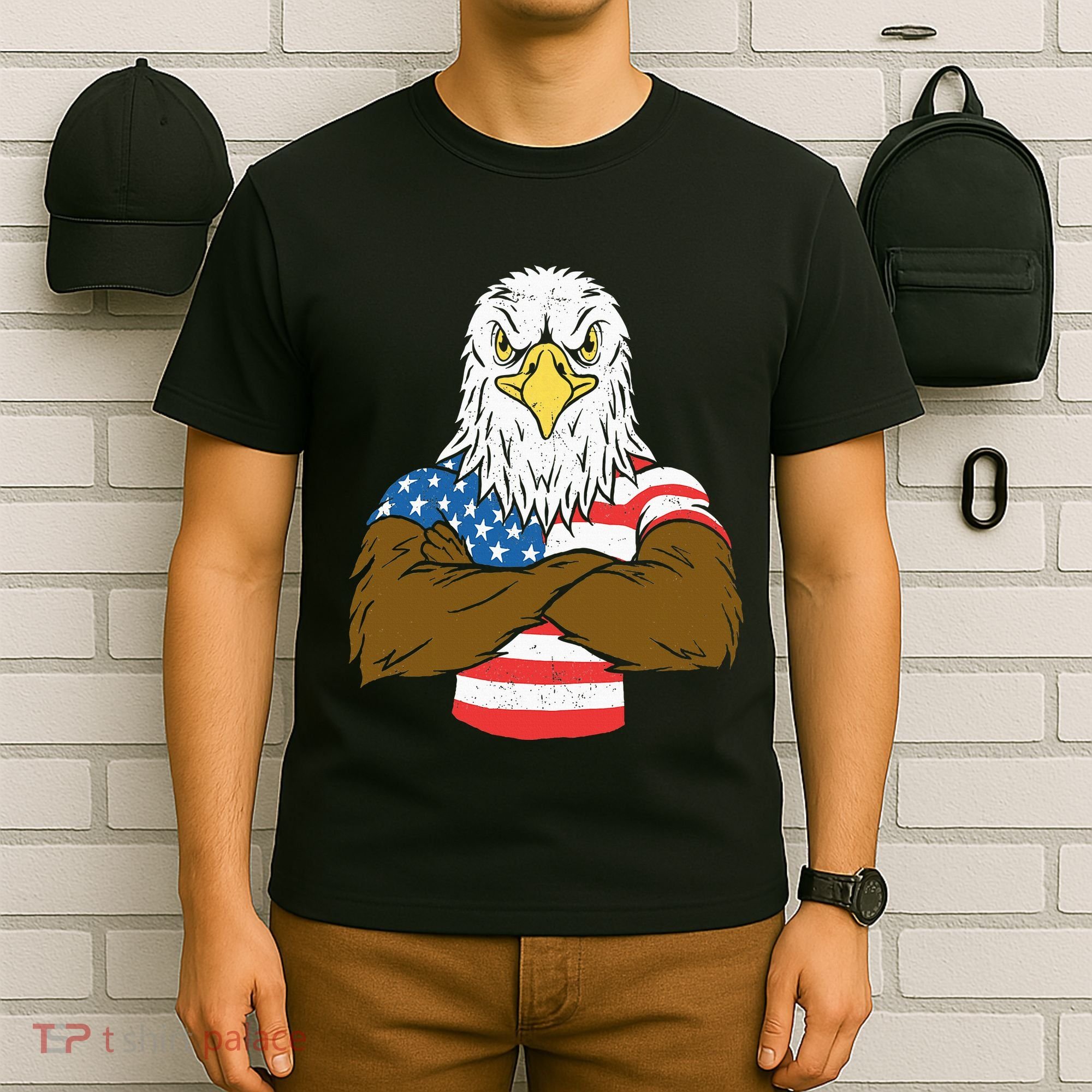 Patriotic Bald Eagle Usa American Flag T-Shirt