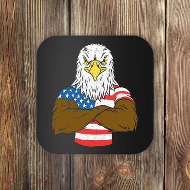 Patriotic Bald Eagle Usa American Flag Coaster